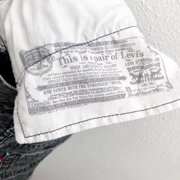 LEVI'S 501 Charcoal Denim Shorts No Size Tag Check Measurements - Picture 7 of 9